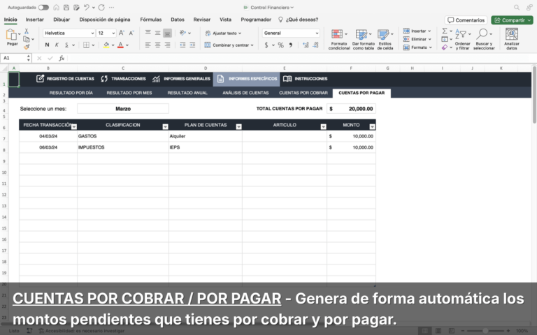 Control Financiero Para Negocios